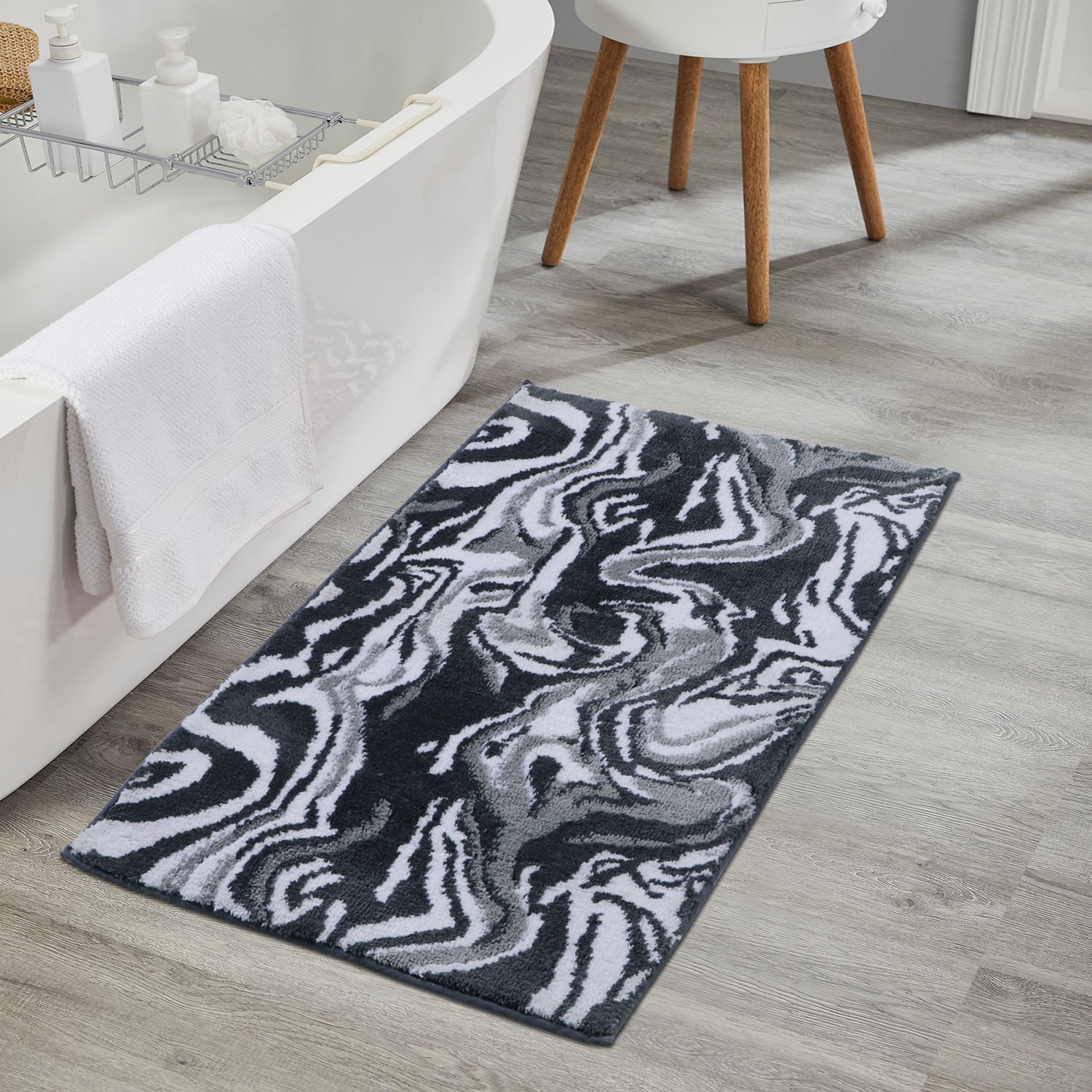 Marbella Bath Rug Charcoal